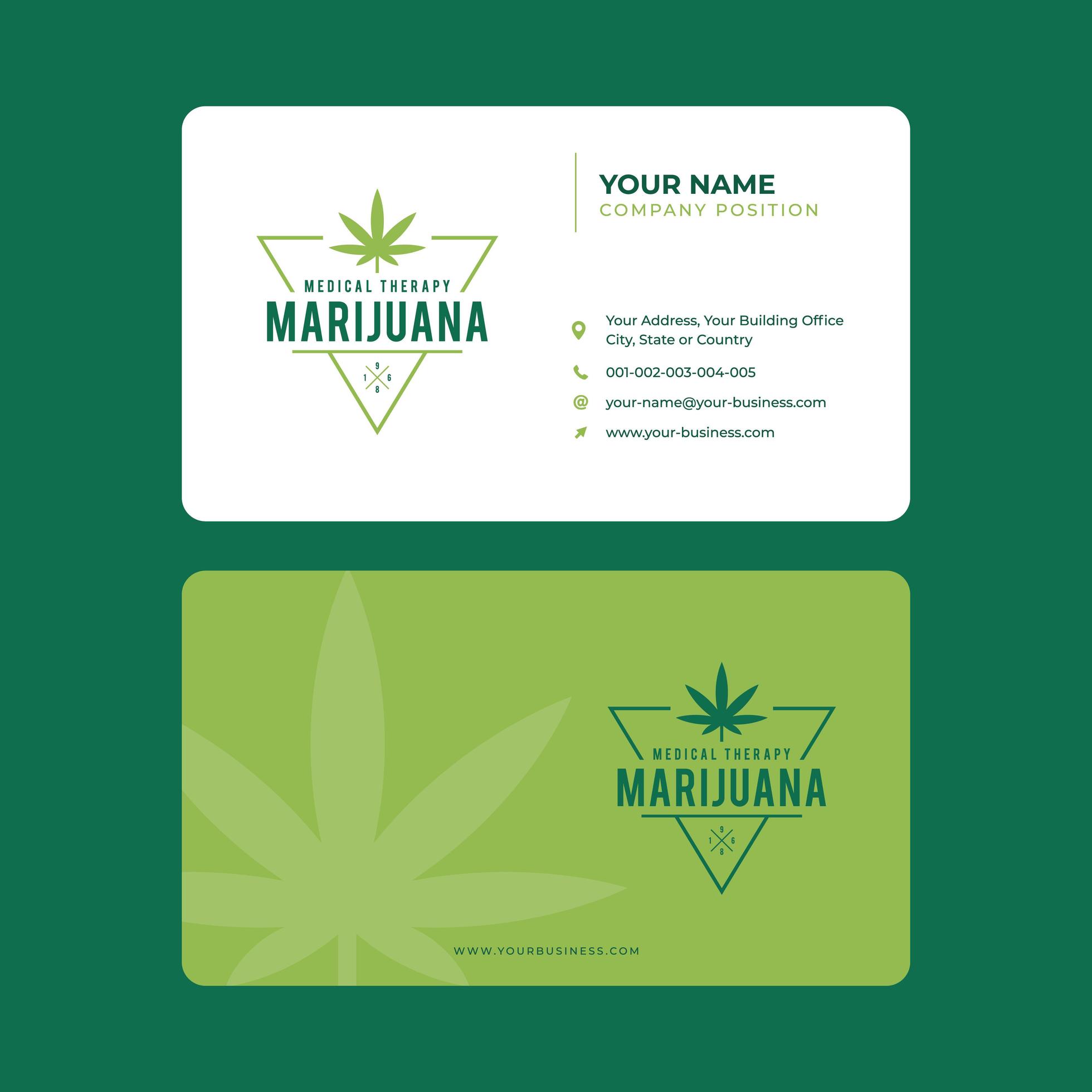 Medical Marijuana Business Card Template 1109862 Vector Art at Vecteezy