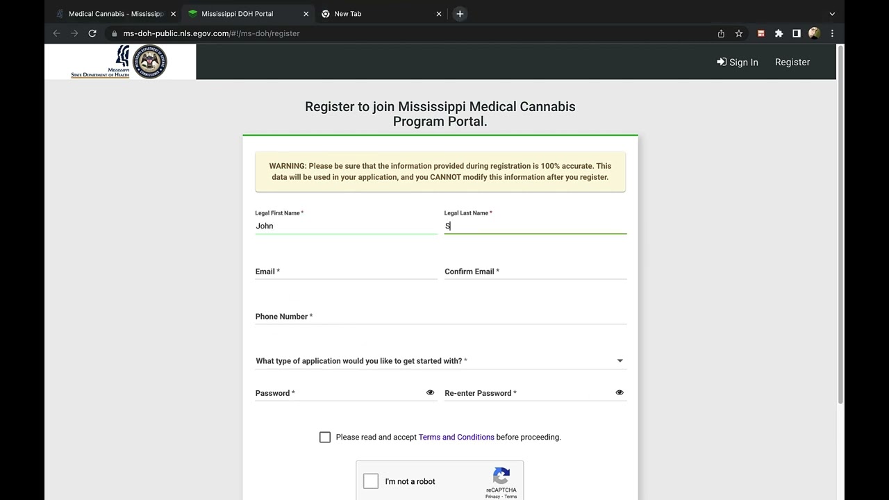 How to register as a medical cannabis patient in Mississippi